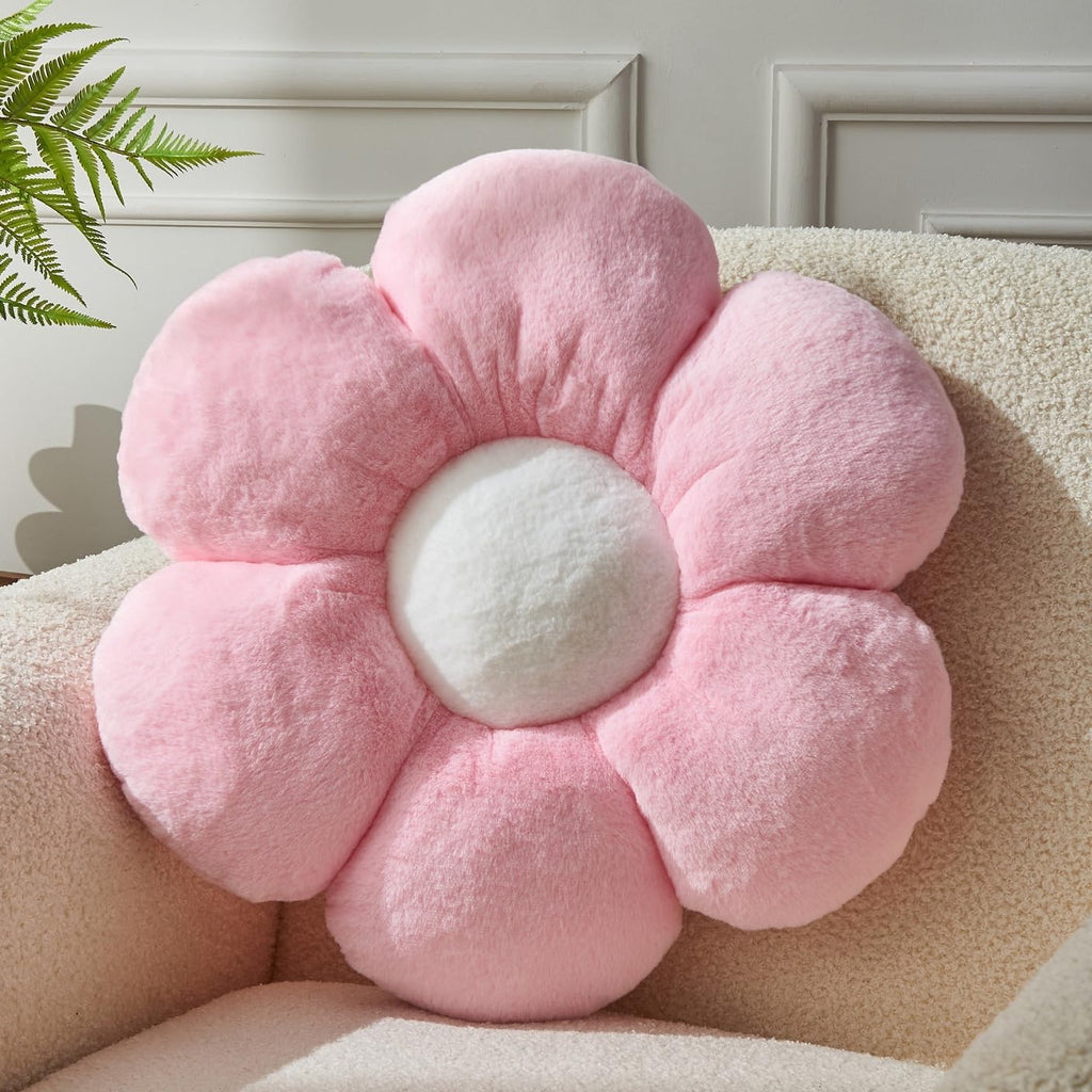 Flower Pillow,23.62In Daisy Pillow Pink Throw Pillows