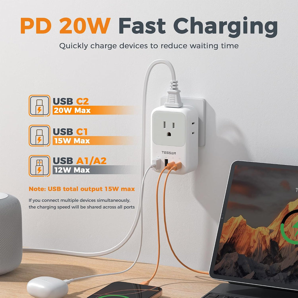 USB C Charger Block 20W PD, Fast Charging Adapter with Foldable Plug