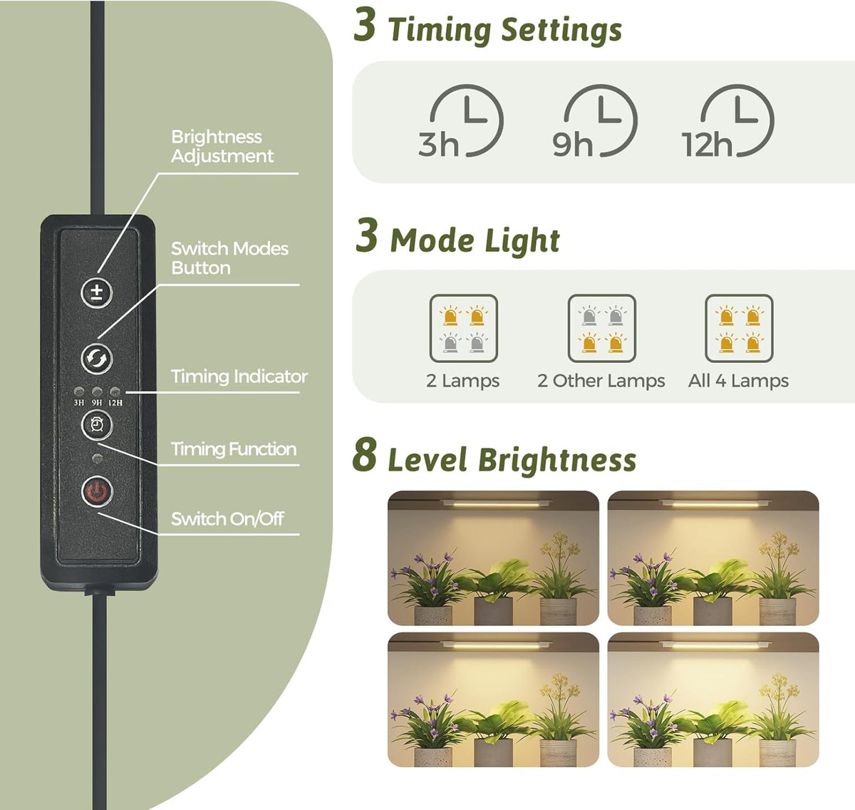 Plant Stand with Grow Lights Large Plant Shelf Indoor Hanging Plants