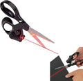 Professional Laser Guided Scissors, Multifunctional Sewing Guided Scissors Cuts Straight Fast Guide Scissor Guid Light Scissor for Fabric, Paper, Crafts with Ergonomic Handle & Magnetic Storage