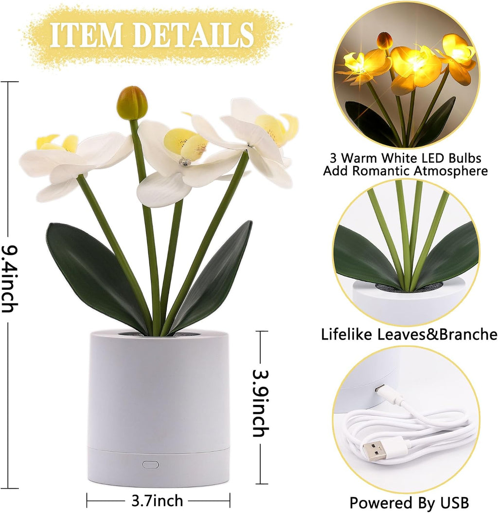 Flower Lamp Christmas Gifts for  Women Wife Artificial Orchid 