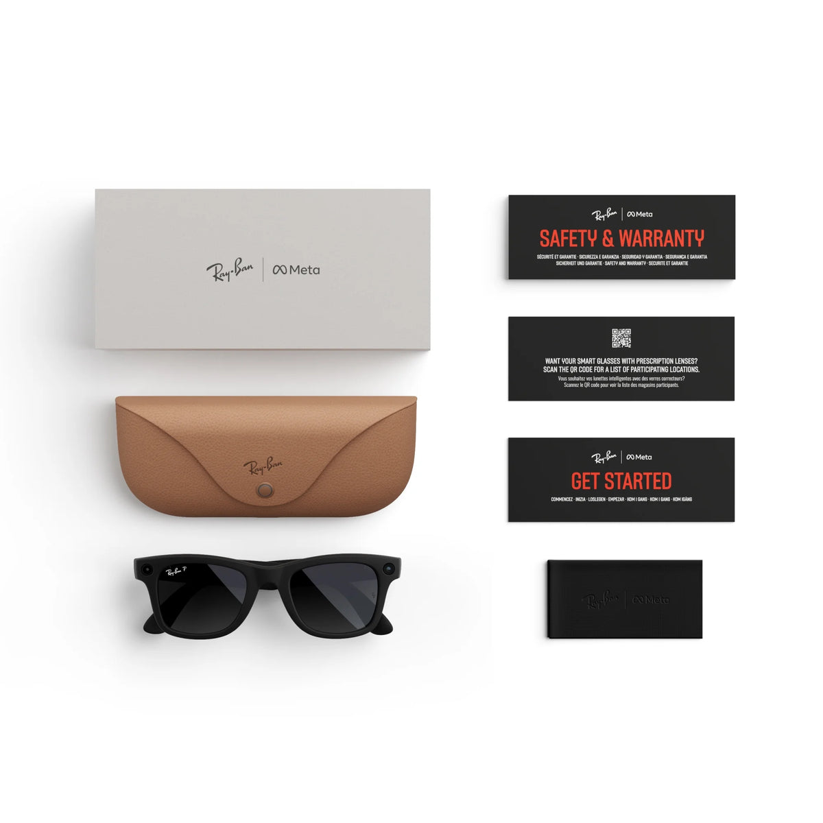 Ray-Ban  (Gen 1), Wayfarer, Matte Black, Polarized Gradient Graphite Lenses | Smart AI Glasses