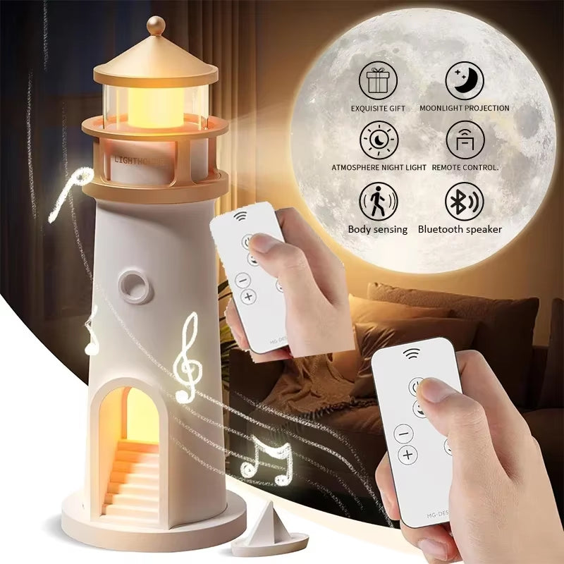Moon Projection Lighthouse Night Lights 