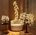 Lighted Cherry Blossom Tree 4FT, Cherry Blossom Garland Lights and Bonsai Tree18In