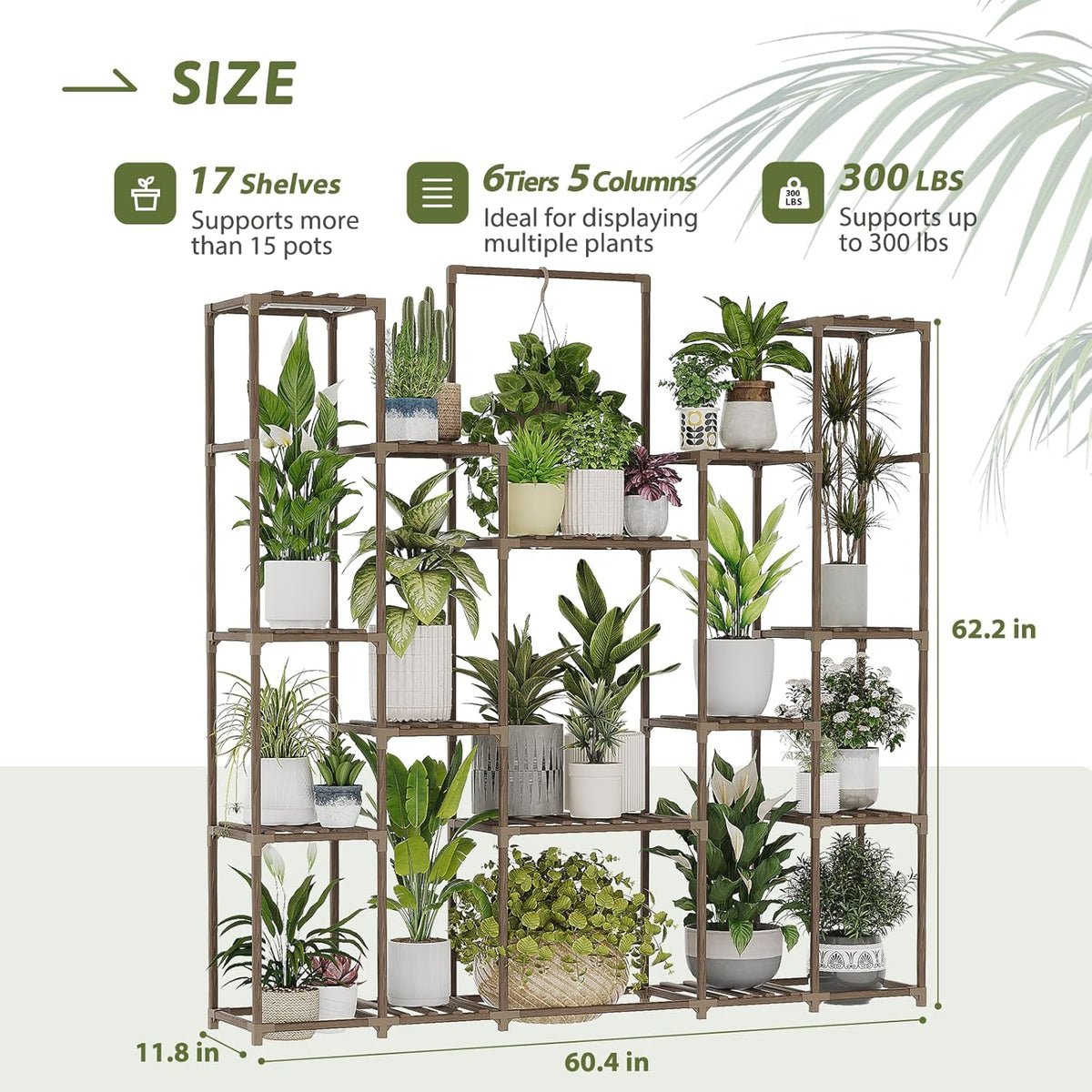 Plant Stand with Grow Lights Large Plant Shelf Indoor Hanging Plants