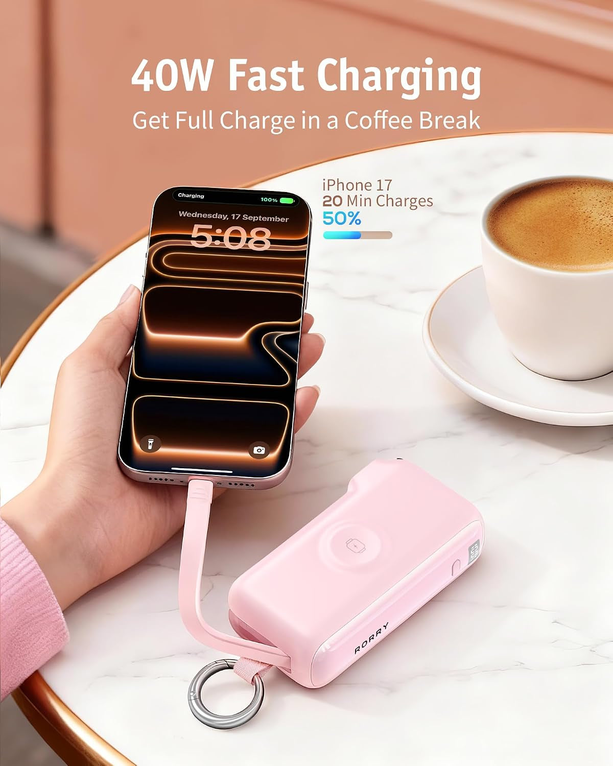 Flow Portable Charger 10000Mah 40W Wall Plug Power Bank Battery Pack
