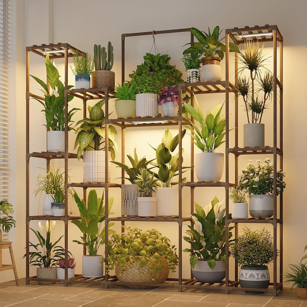 Plant Stand with Grow Lights Large Plant Shelf Indoor Hanging Plants