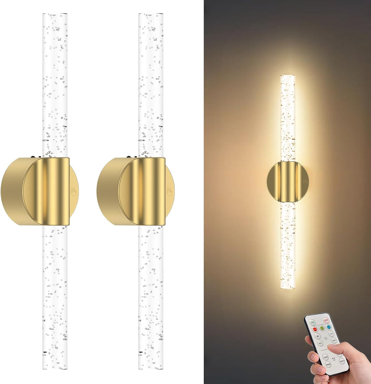 Battery Operated Wall Sconces Set of 2