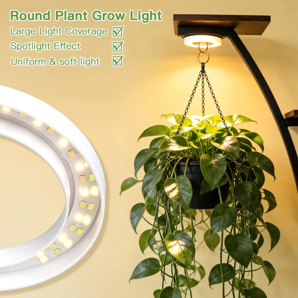 Tall Plant Stand Indoor with Grow Lights, 63" Metal Corner Shelf