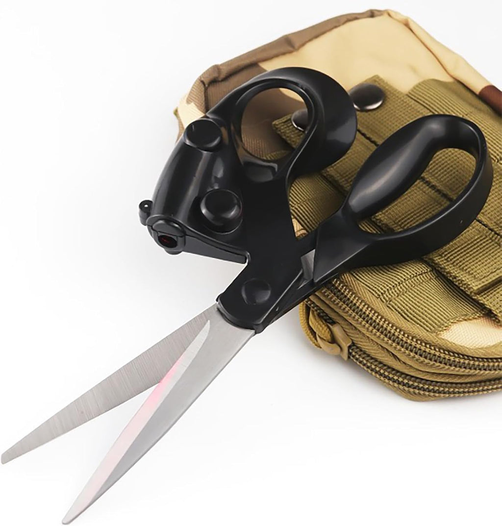 Professional Laser Guided Scissors, Multifunctional Sewing Guided Scissors Cuts Straight Fast Guide Scissor Guid Light Scissor for Fabric, Paper, Crafts with Ergonomic Handle & Magnetic Storage