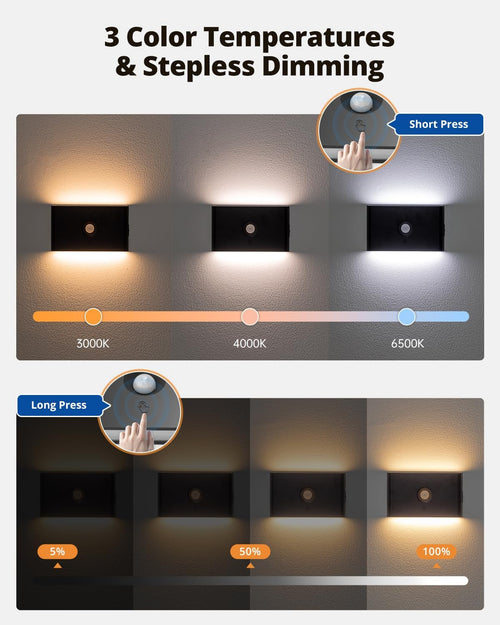 6Pcs Rechargeable Stair Lights Motion Sensor Indoor