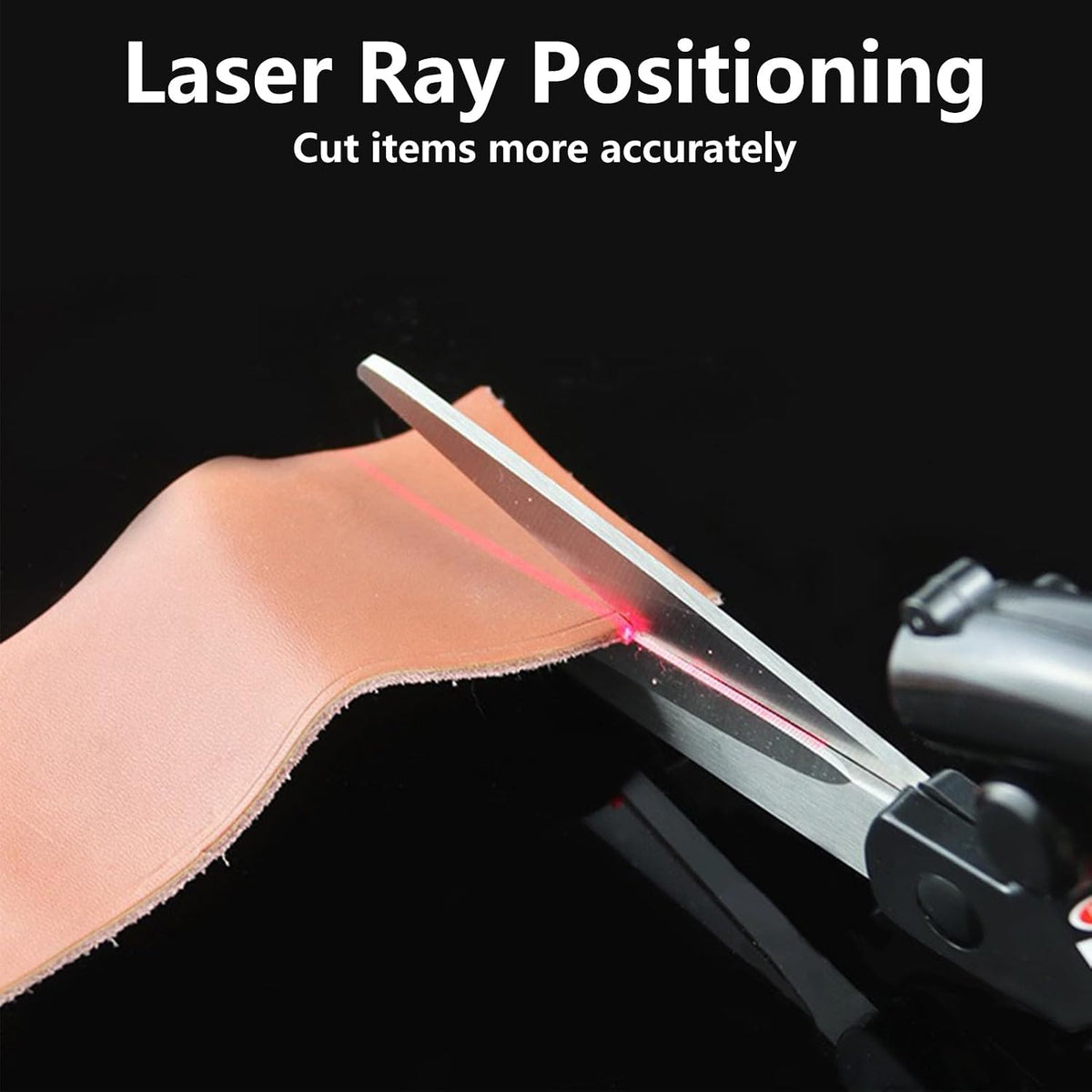 Professional Laser Guided Scissors, Multifunctional Sewing Guided Scissors Cuts Straight Fast Guide Scissor Guid Light Scissor for Fabric, Paper, Crafts with Ergonomic Handle & Magnetic Storage