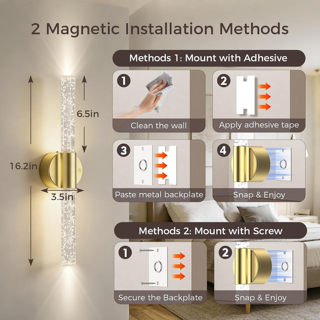 Battery Operated Wall Sconces Set of 2