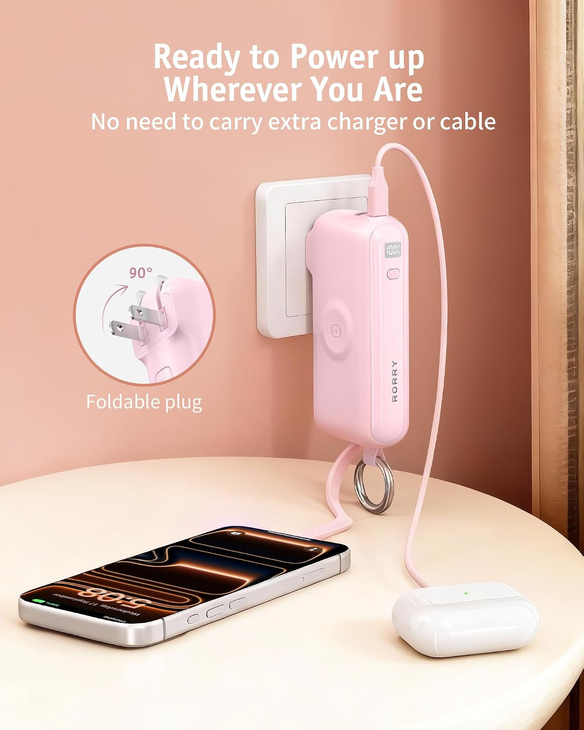 Flow Portable Charger 10000Mah 40W Wall Plug Power Bank Battery Pack
